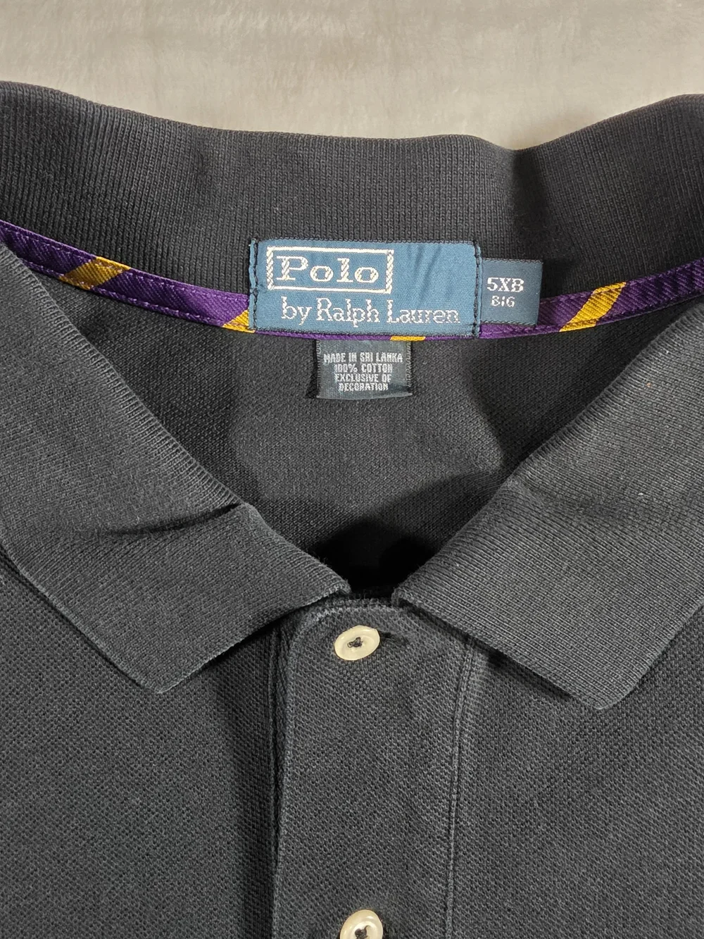 Polo Ralph Lauren Big Pony #3 Polo Shirt Men’s 5XB Black Yellow Rugby